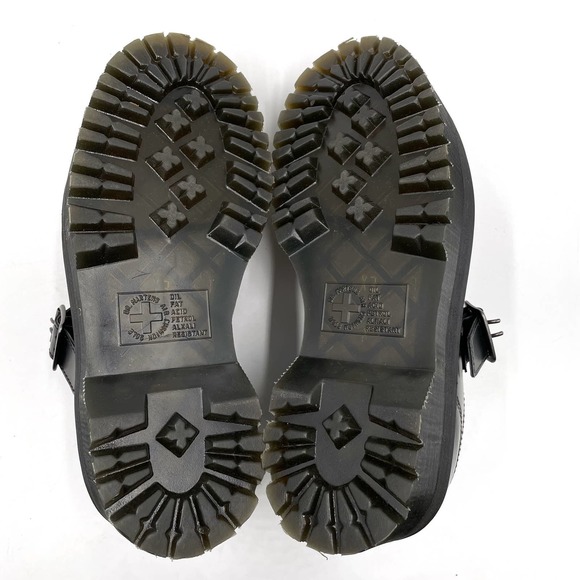 SOLD-NEW Dr Martens Bethan Black Platform Mary Jane Leather Shoes Women's Sz 6 - Picture 8 of 9